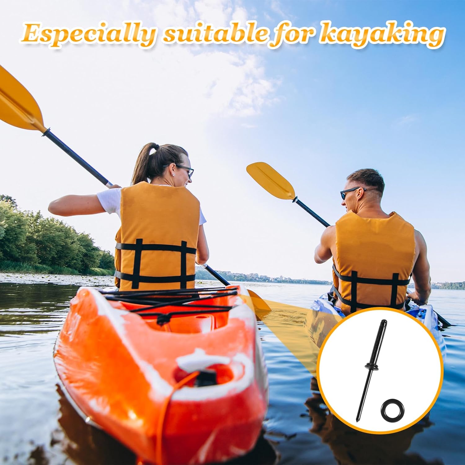 Tri Grip Rivets, 50 Pcs 3/16" x 1" Pop Rivets Aluminum with Waterproof O Rings Marine-Rivets Trifold Blind Rivet for Industries Automobiles Kayak Sailboat Furniture (Black)