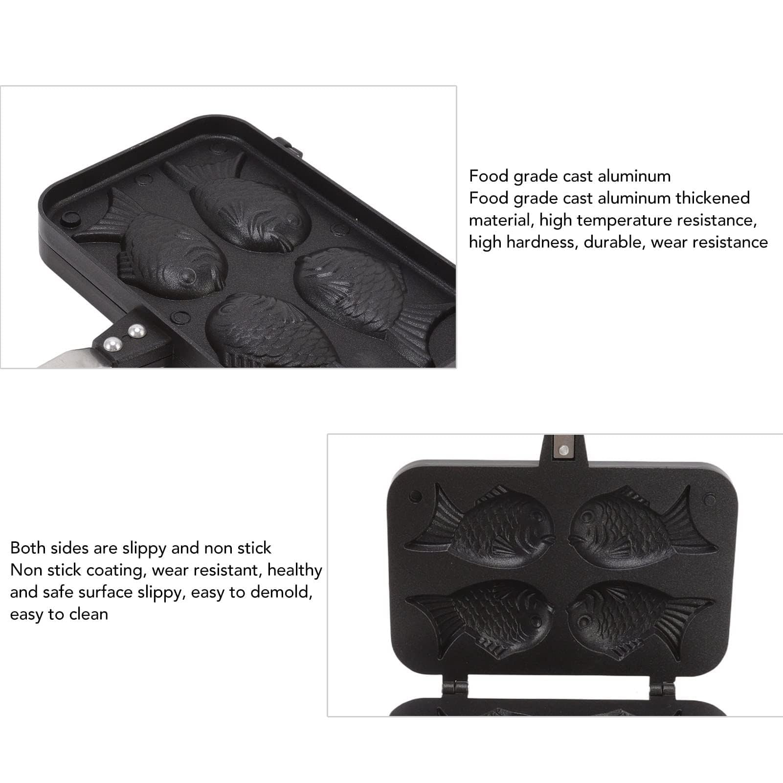 Taiyaki Pan, Tortiera a Forma di Pesce Waffle Cake Make Pan Pancake Maker Antiaderente Doppia Teglia Waffle Stampo per Cottura Piastra per Domestica Fai da Te