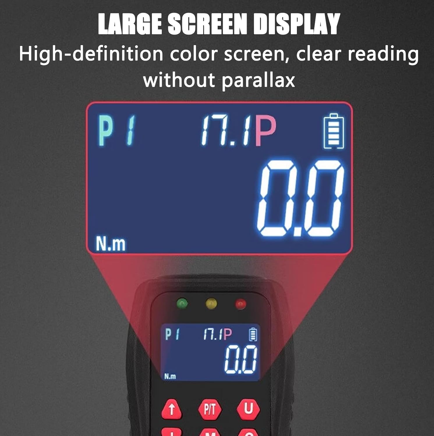 Torque Wrench Adapter, Digital Backlight Display Wrench Torque Tester, 5 Units, 2 Modes, Store Preset Torque Value, for Automotive, Biking, Measurement Tasks or Home Repairs