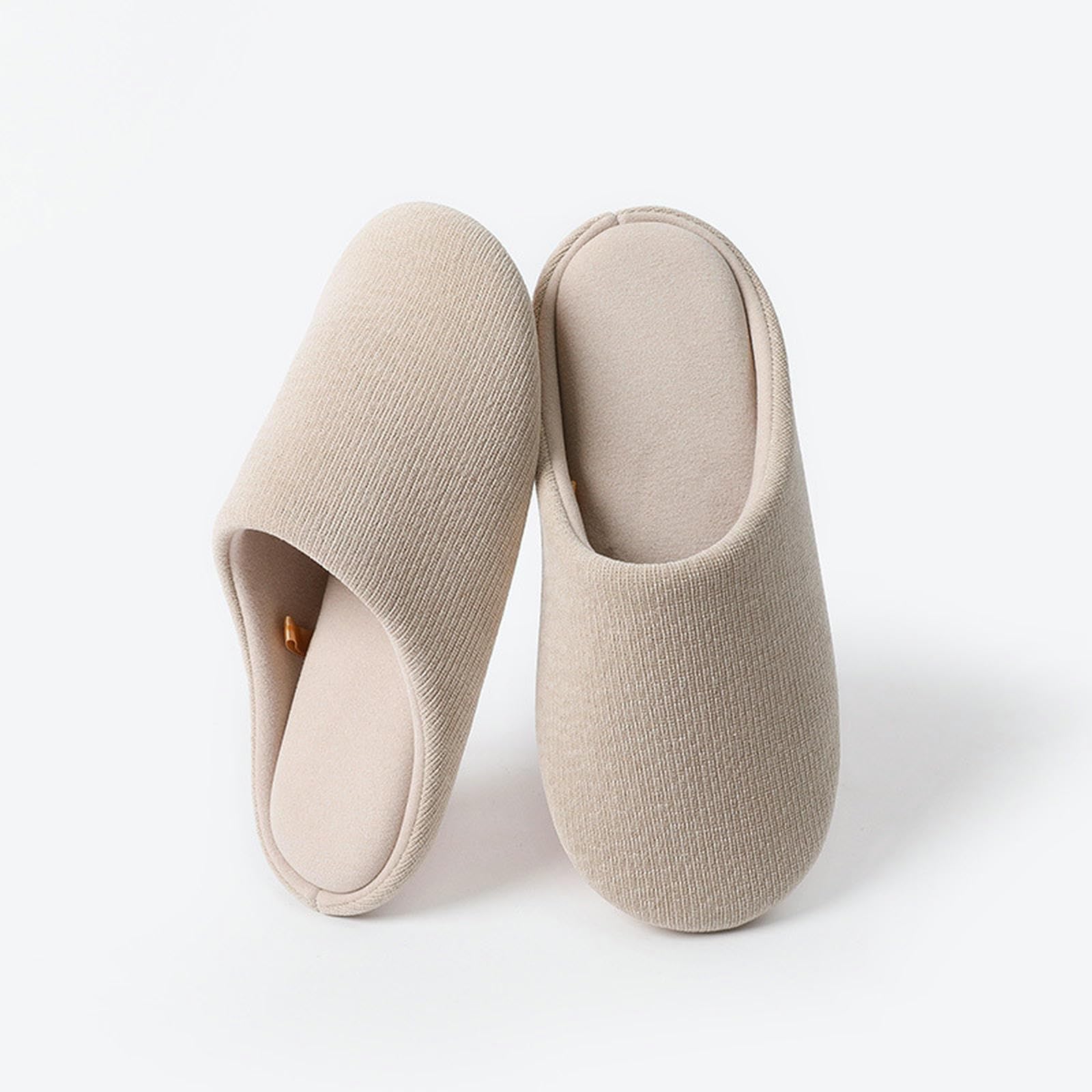 Pantofole Donna Ciabatte da Donna, Tomaia Morbida in Maglia, Fodera Felpa, Imbottitura Memory Foam-Bianco Sporco-38-39