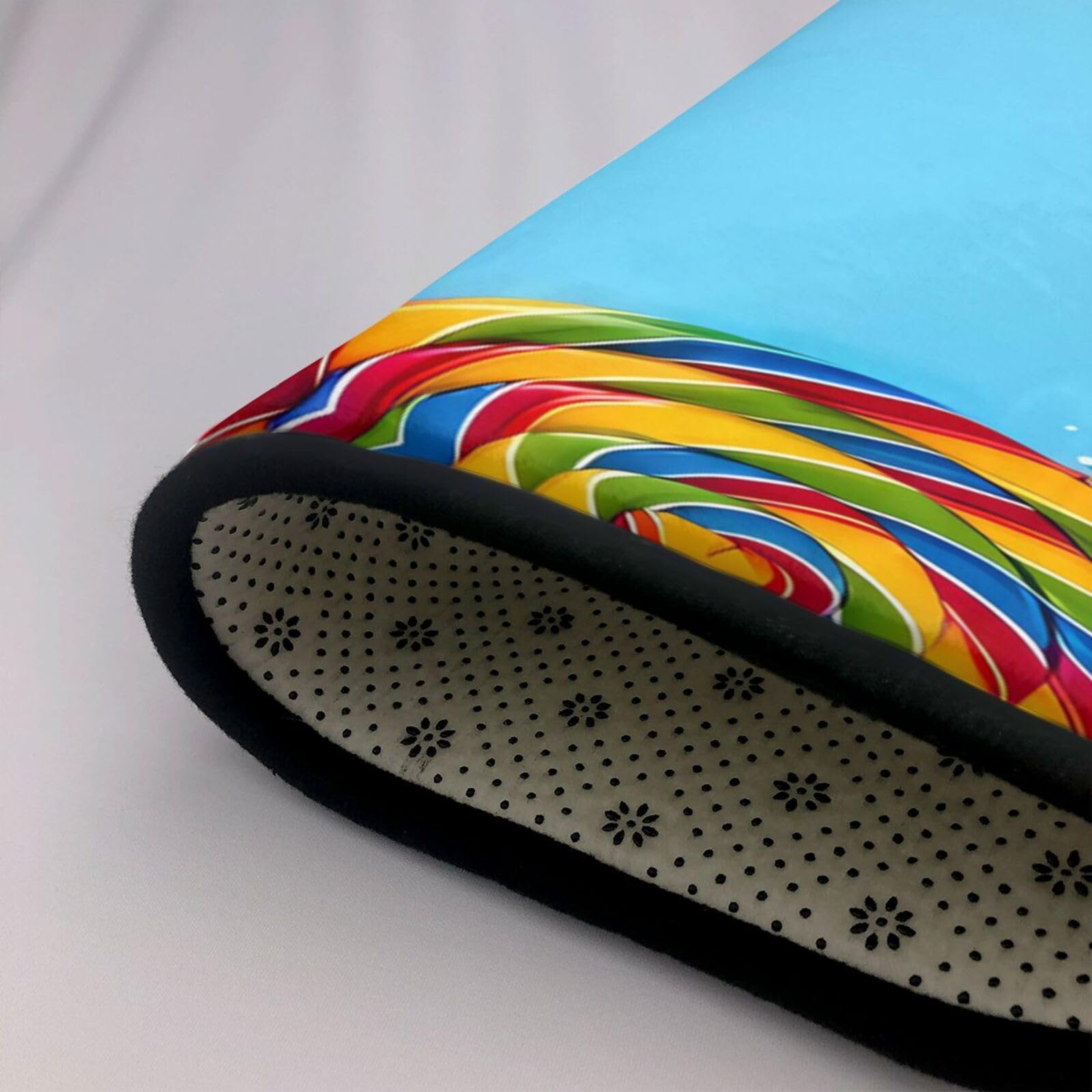 Lollipop Conffiti Cracker Schokoladendruck, gut verarbeiteter Kunstfell-Teppich, 203,2 x 147,3 cm, ultra-saugfähig und bequem, Bodenüberwurf für Wohnzimmer, Schlafzimmer und mehr