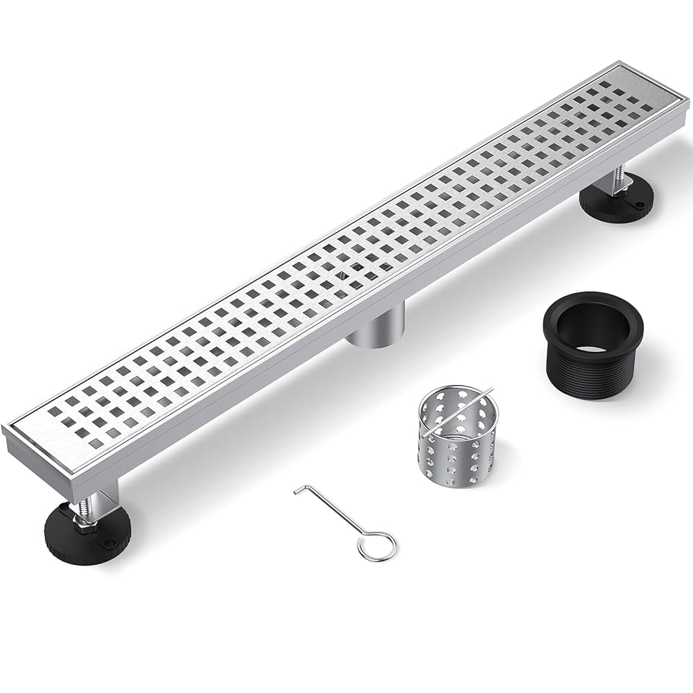 nekochan 静床12SW ZEKOO Linear Shower Drain 12 Inch Brushed Nickel,304