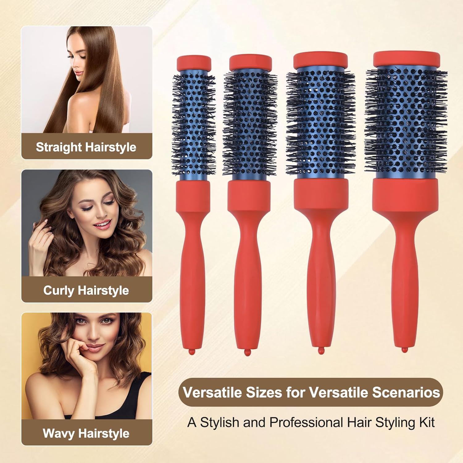 ceramic round brush set on white background