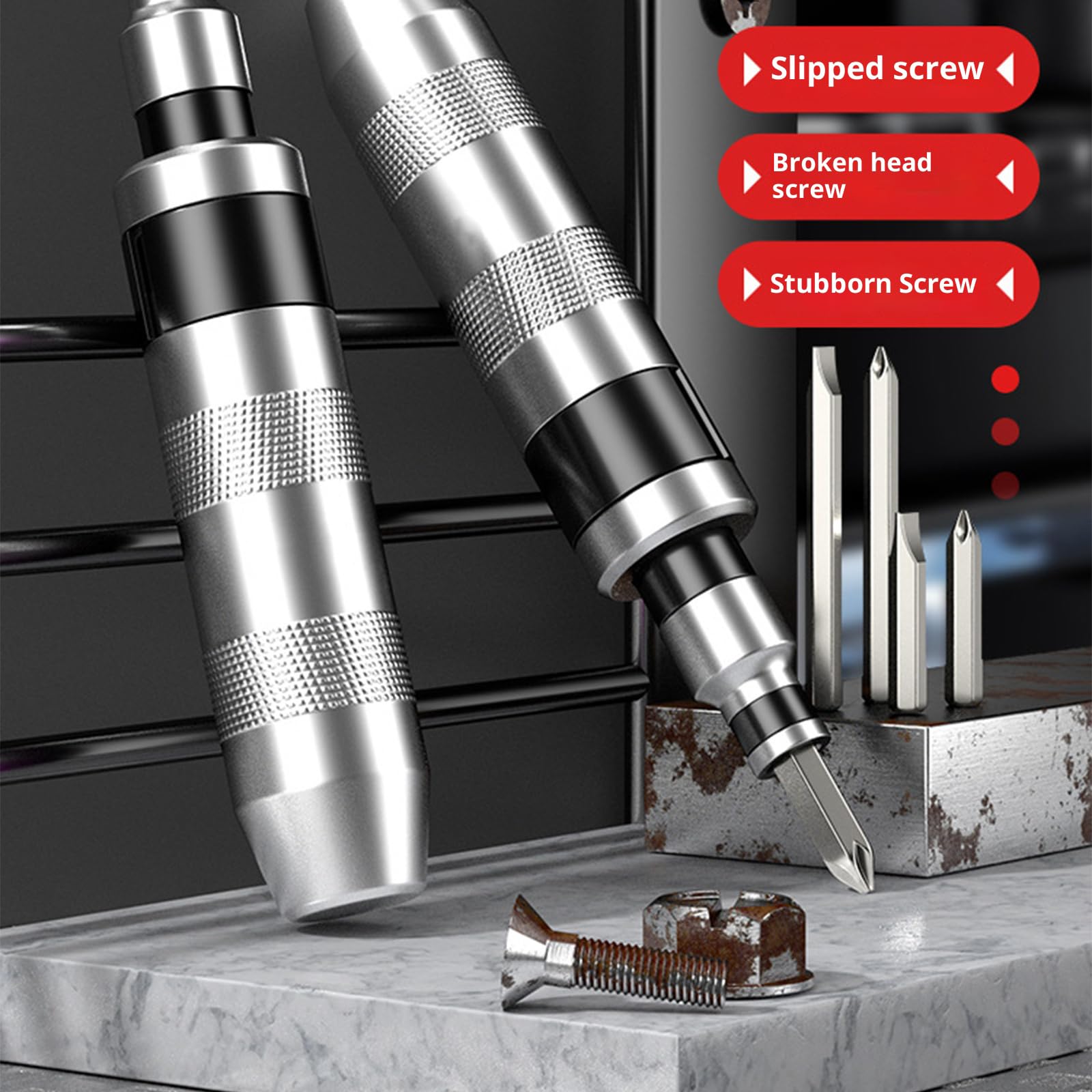 Set Completo Cacciaviti a Percussione Da 13 Con Punta a Testa Piatta a Croce E Comoda Soluzione Conservazione Per I Tecnici Kit Cacciaviti a Percussione Per Carichi Pesanti
