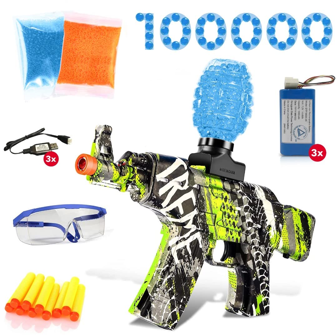 Buy Splatter Ball Automatic Gel Blaster with 100.000 Water Beads, 3X
