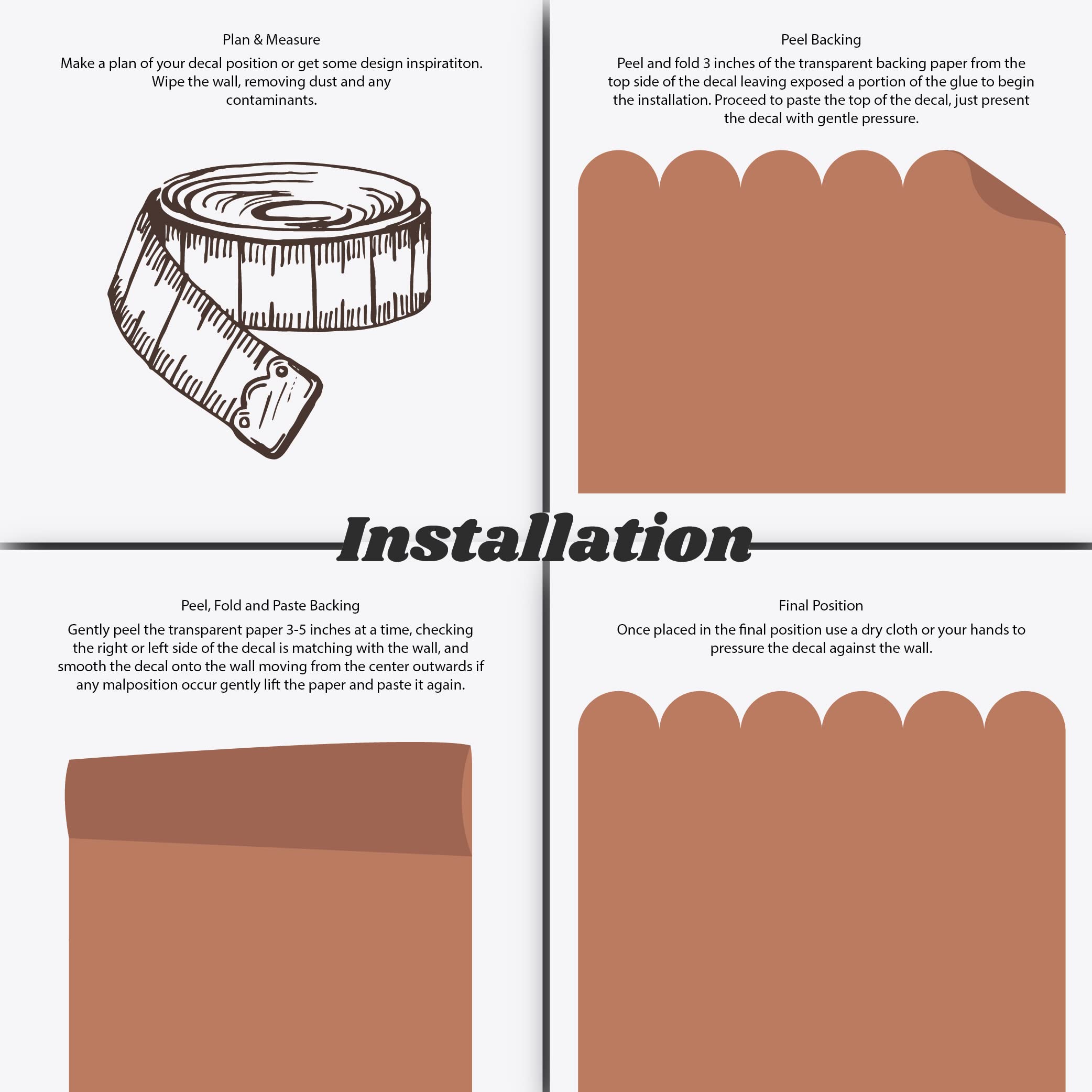 MINICK Scalloped Kids Boho Wallpaper, Kids Boho Wall Decal, Baby Room Decor, Boho Bedroom Decor, Inspirational Wall Decor, Classroom Decor, Kids Room Decor, Nursery decor, Removable, Vintage Wallpaper, Arch Wall Decal, Accent Wall Peel and Stick