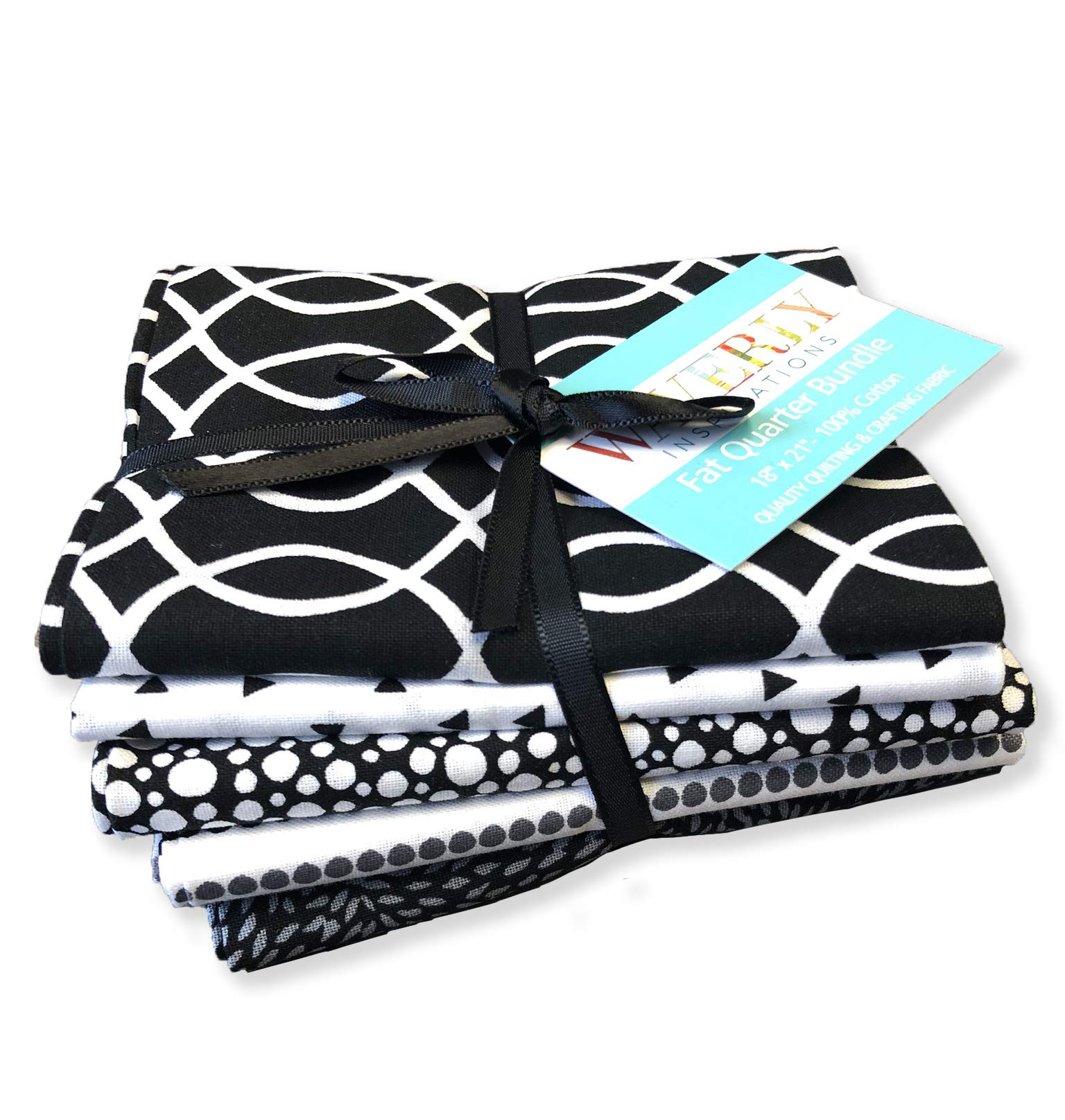 Fat QuartersWaverly Inspirations Stack 5 Cotton Fabric Black White