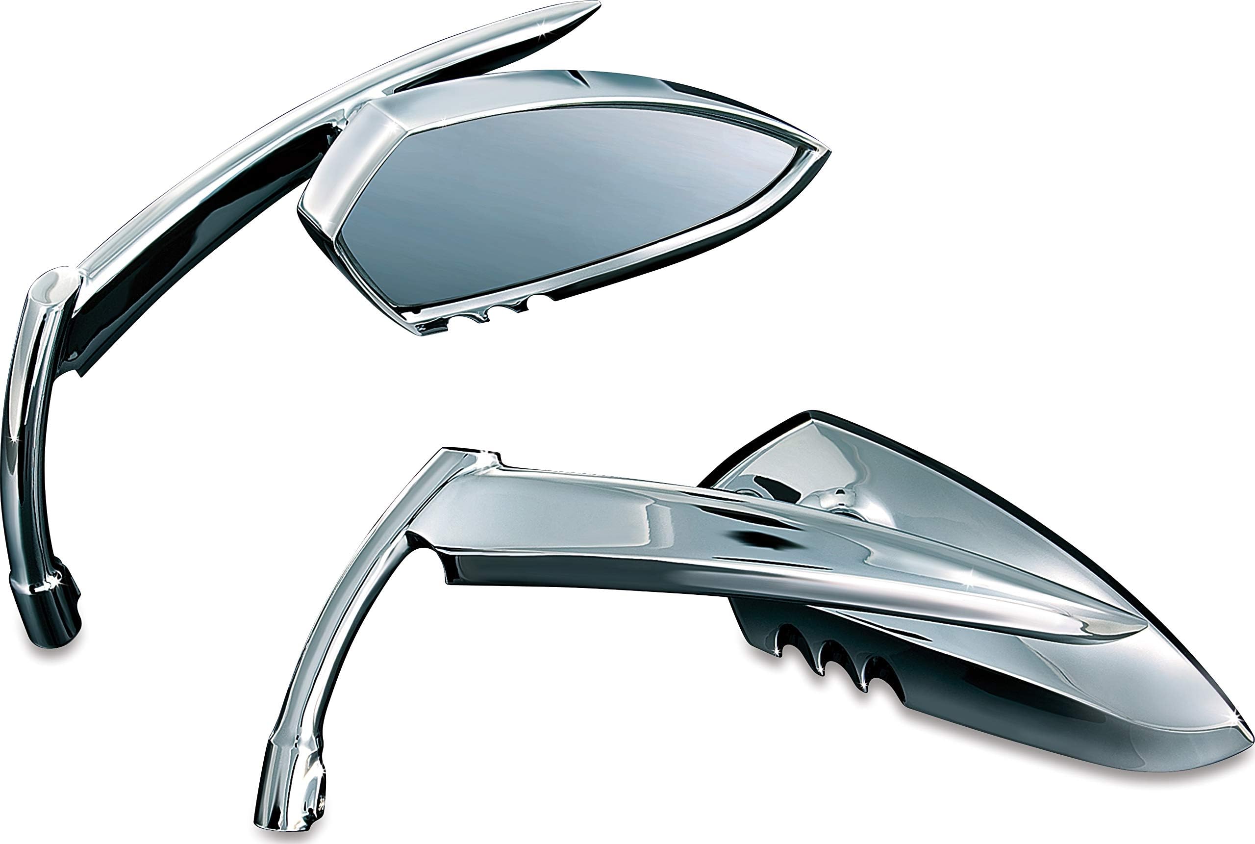 1449 Motorcycle Handlebar Accessory: Scythe Blade Rear View Side Mirrors for Harley-Davidson Motorcycles, Chrome, 1 Pair