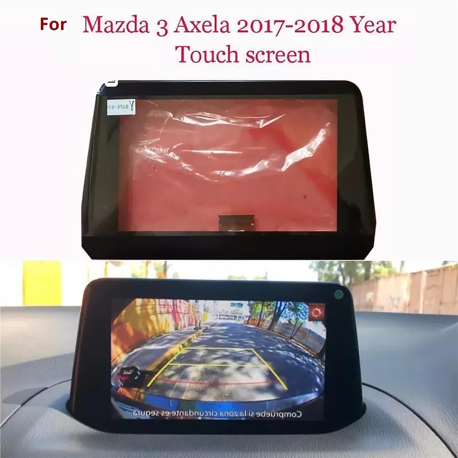 Façade d'autoradio Écran Tactile de 7 Pouces pour Navigation GPS et Radio, Compatible avec Mazda 3 2017-2018 B61A611J0, pièces de Rechange pour Voiture Auto Radio Cadre