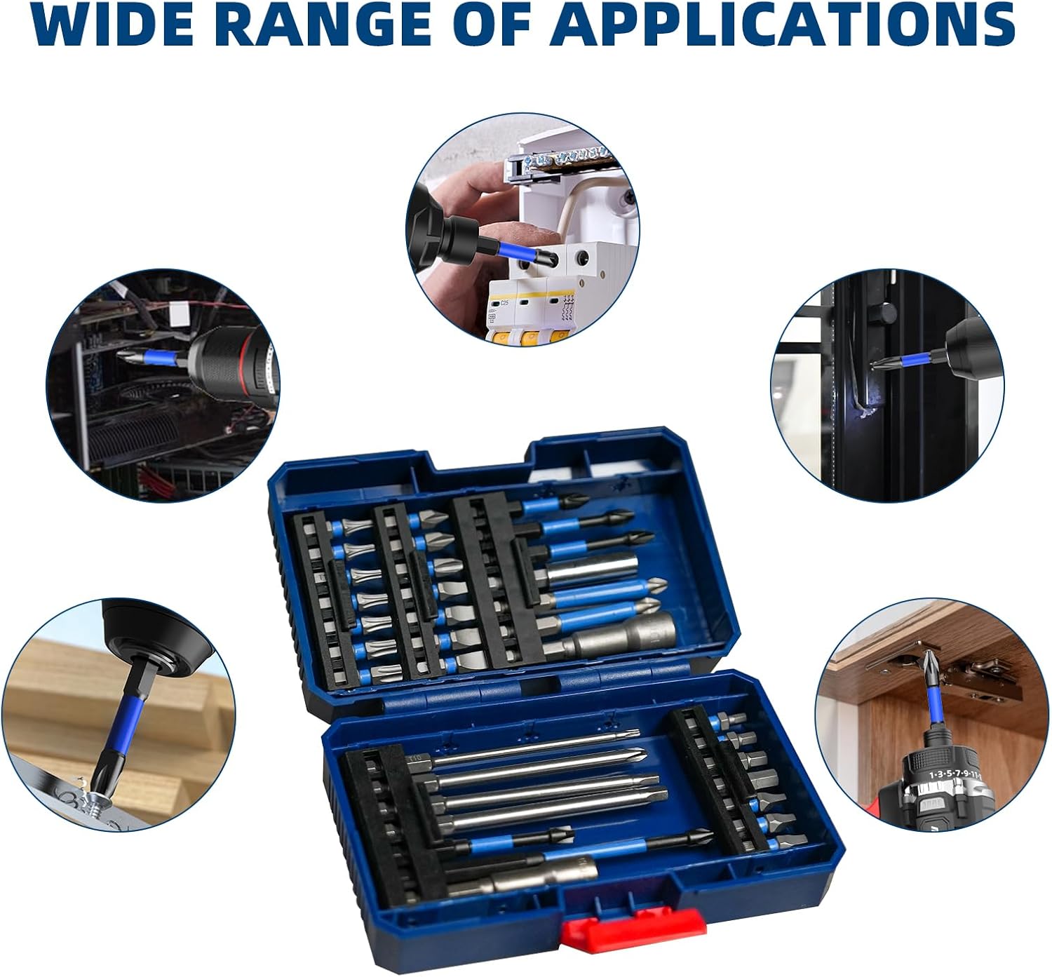 NAWIN Impact Driver Bit Set,35 Piece Screwdriver Bit Set,Impact Tough Screwdriving Bit Set
