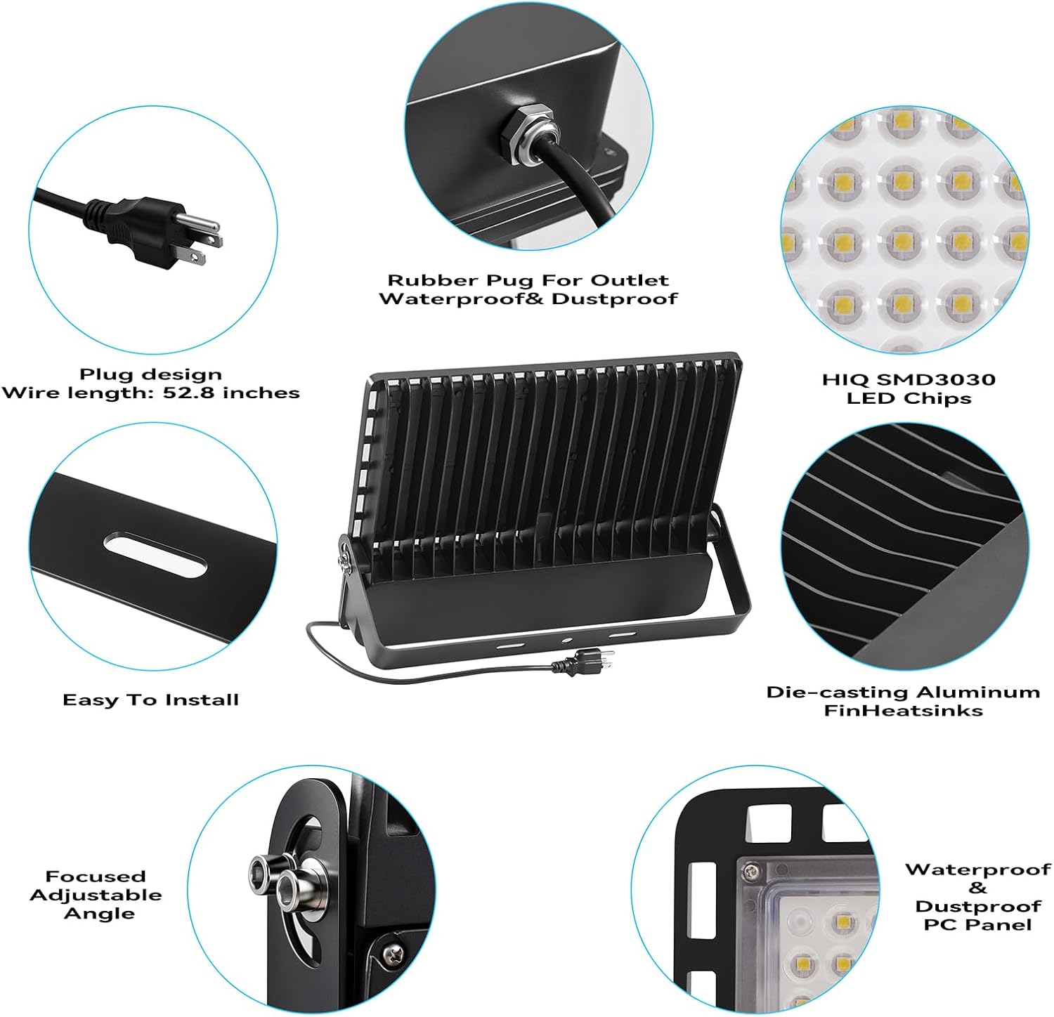 New Upgraded 240W Led Stadium Flood Light 36000Lm with UL Certified Plug 1500W Equivalent Super Bright Commercial Area Lighting 100-277V 5000K IP66 Waterproof Arena Lights for Sport Fields and Courts