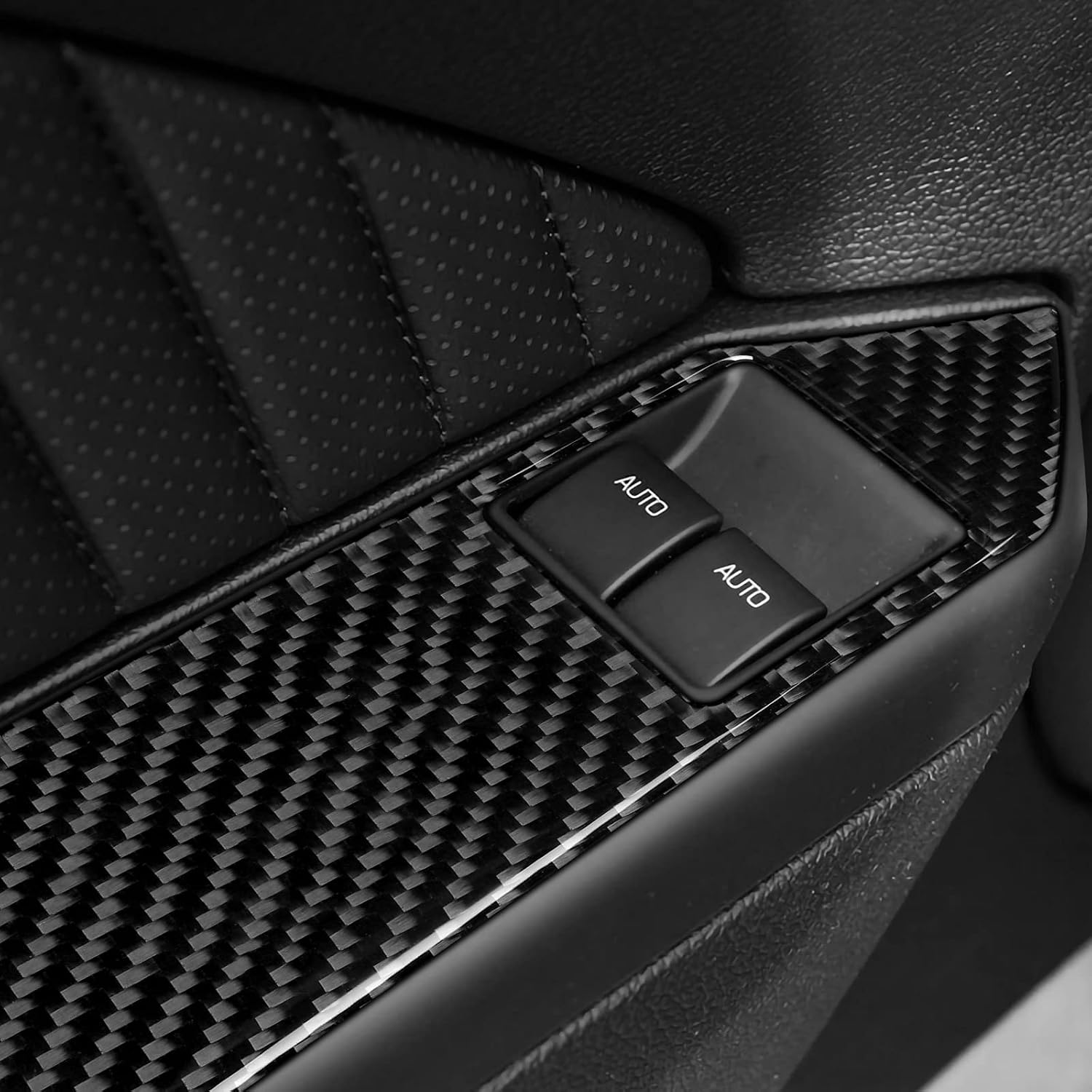 Car Window Lift Switch Sticker Carbon Fiber Decal Interior Trim Cover for Ford Mustang GT Shelby 2005 2006 2007 2008 2009 Accessories