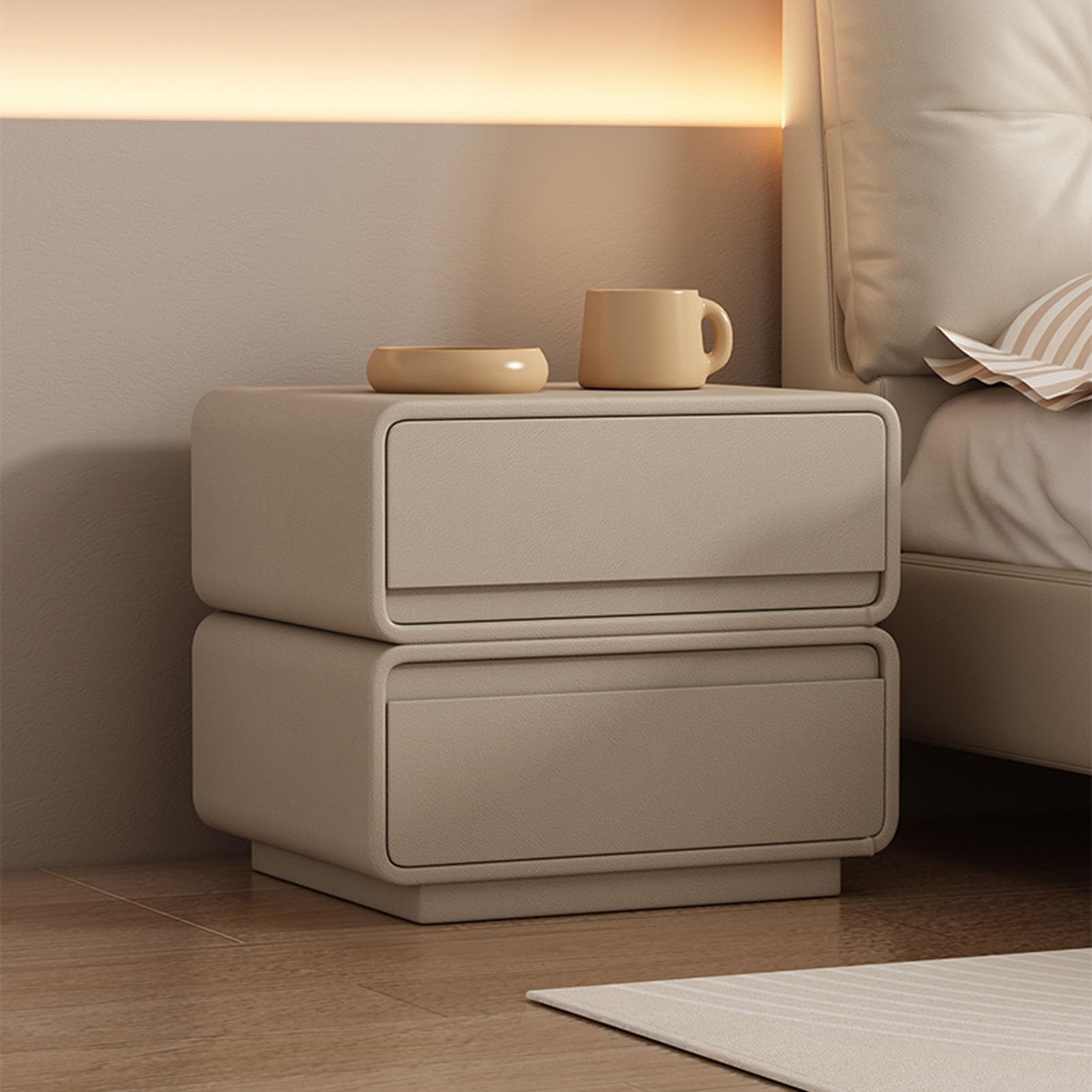 Table de chevet en bois massif pour chambre à coucher moderne et chaleureuse