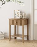 Night Stand, Bedside Tall Nightstand with 1 Drawer, Mid Century Modern Side Accent Table, Vintage Side End Table for Bedroom, Living Room, Natural