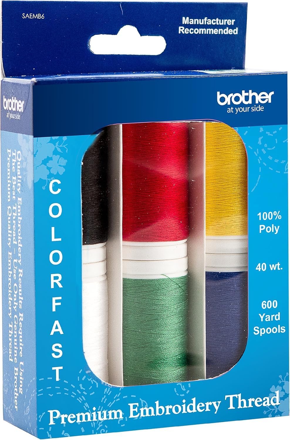 Brother SE700 Sewing and Embroidery Machine, Wireless LAN Connected, 135 Built-in Designs, Computerized, 4" x 4" Hoop Area, 5-Foot Embellishment Pack, Premium Embroidery Thread 6 Spools