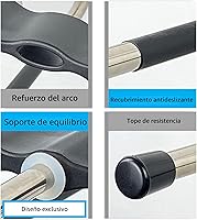 Vista 5 de Perchas mágicas para pantalones que ahorran espacio, paquete de 2 para armario, múltiples capas, multifuncional, organizador para pantalones