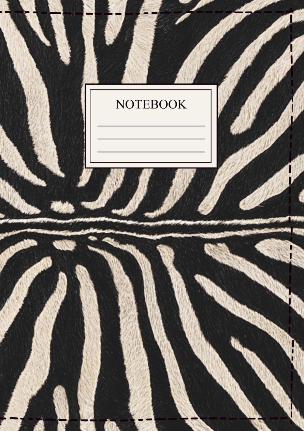 Zebra Notebook: A5 Paperback Lined Notebook with Zebra Print Cover, 100 Pages for Notes and Journaling
