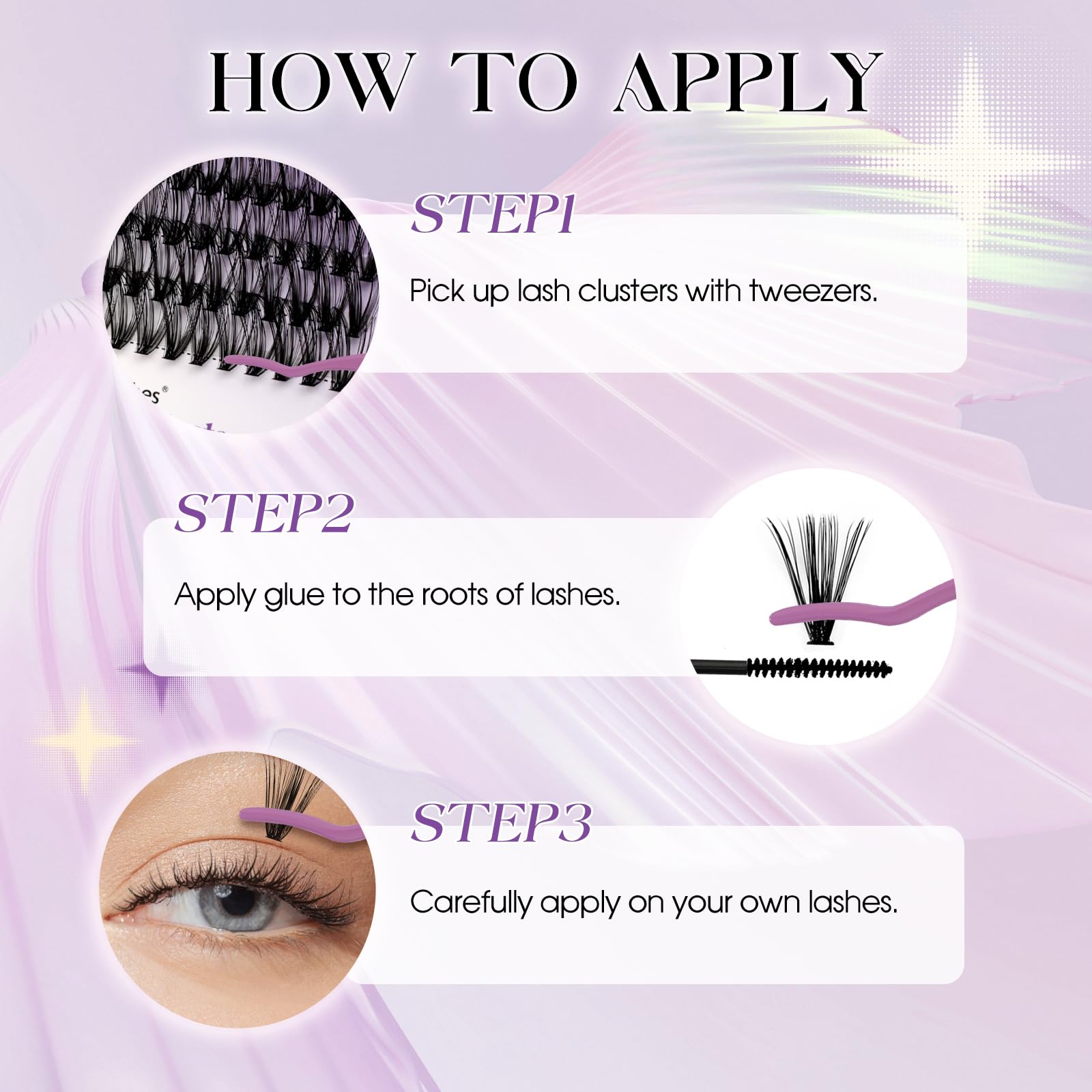 WENDY LASHES Wimpern Extensions Kit FD18+B, Cluster Wimpern D Curl 12–16mm | Lashes Extension Set mit Wimpernkleber und Sealer Lash Remover und Pinzette, für Anfänger Mädchen und Frauen