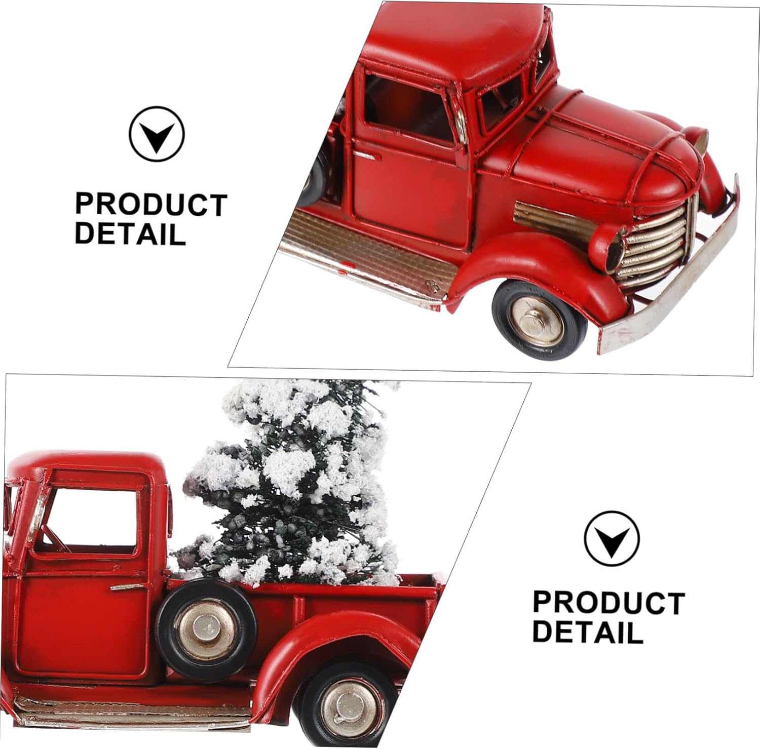 Christmas Vintage Truck Model Xmas Tree Festive Iron Pickup Truck Ornament for Holiday Decor and Desktop Display for