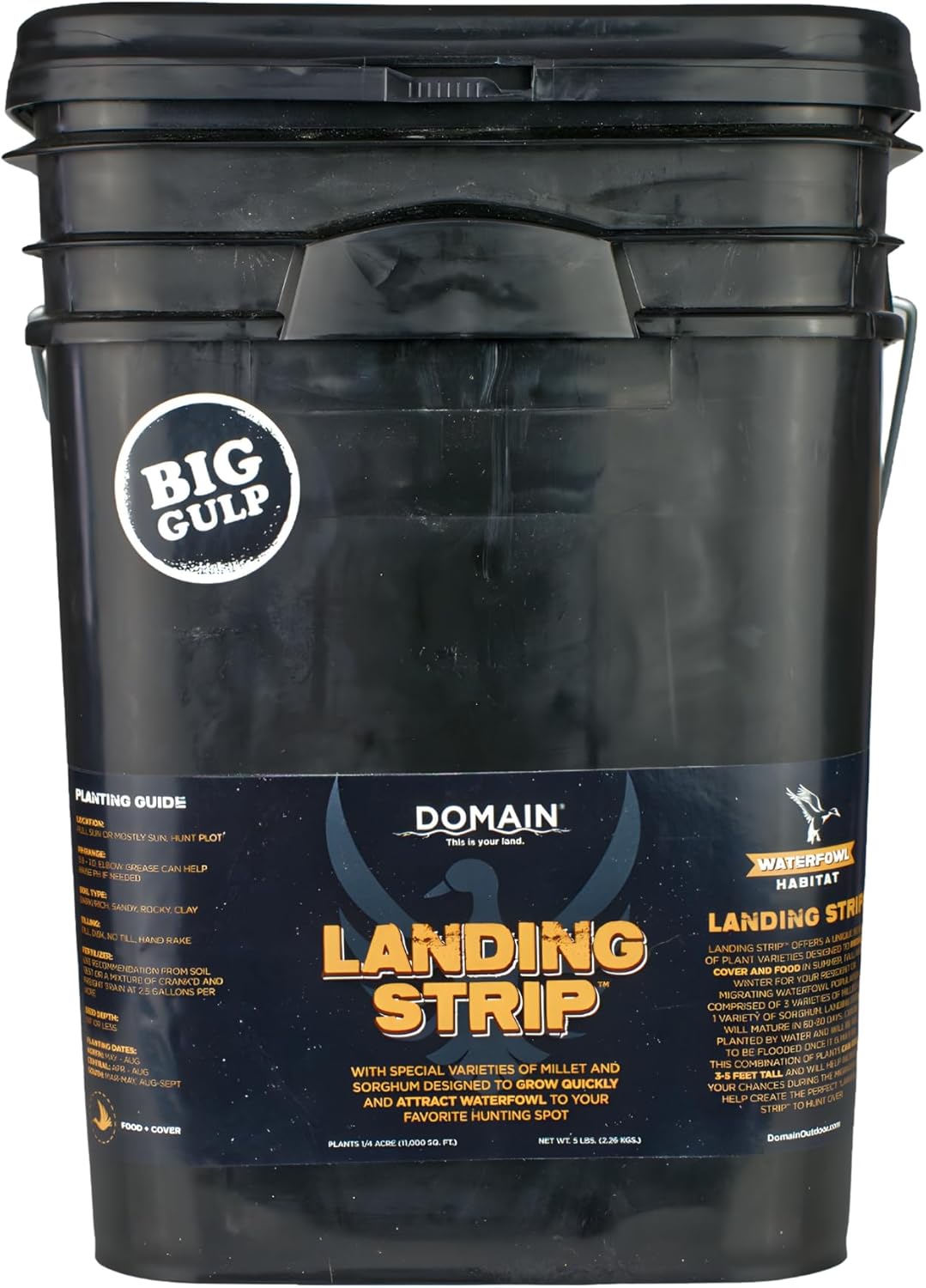 Domain Outdoor Landing Strip Food Plot Seed Mix - 1 Acre - Millet & Sorghum Blend for Waterfowl, Upland Birds, and Deer