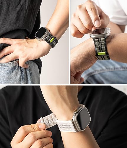 Miniatura 8 de Ringke Sports Air Loop compatible con Apple Watch Band de 1.732 pulgadas, 1.772 pulgadas, 1.732 pulgadas, 1.654 pulgadas, nailon tejido ligero y