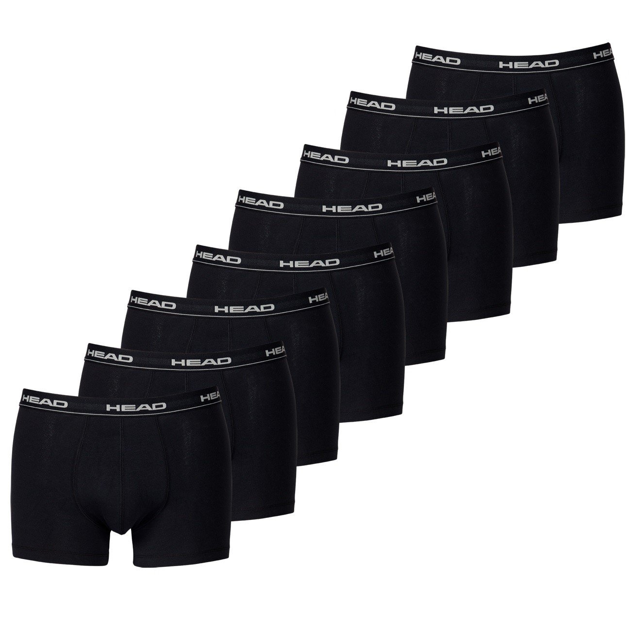 HEAD Herren Boxershorts 841001001 8er Pack, Schwarz, XL