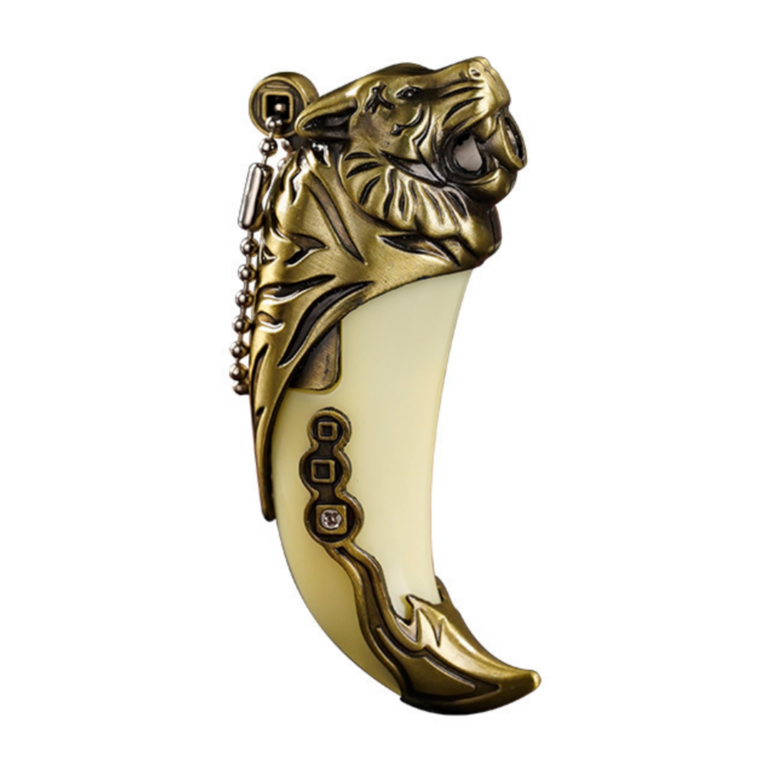 PIA INTERNATIONAL® Butane Flame Tiger Fake Tooth Antique Cigarette Lighter with led Light -1Pc-image-18