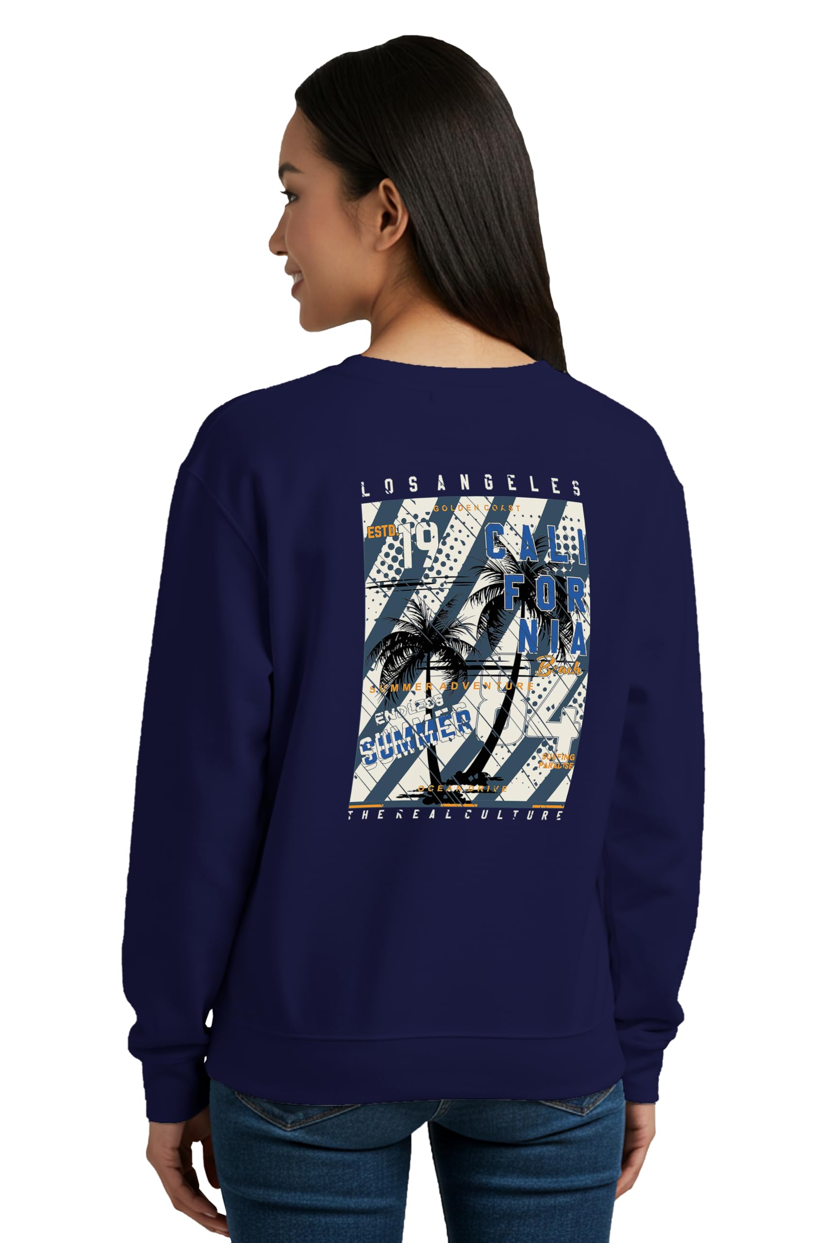 buy that trendz Winter Sweatshirt for Women Los Angeles California Summer Graphic Printed Round Neck Regular Fit Cotton Blend Gen Z Casual Sweatshirt-picture-4