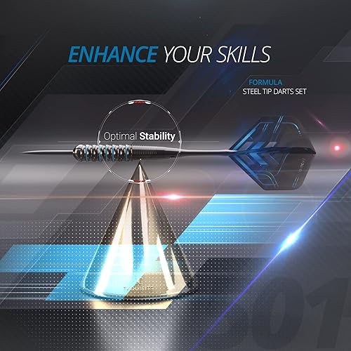 Miniatura 5 de Juego de dardos  Dardos profesionales de punta de metal de 12 x 200.78 oz  Dardos de punta de acero con 24 vuelos y 18 ejes de aluminio +