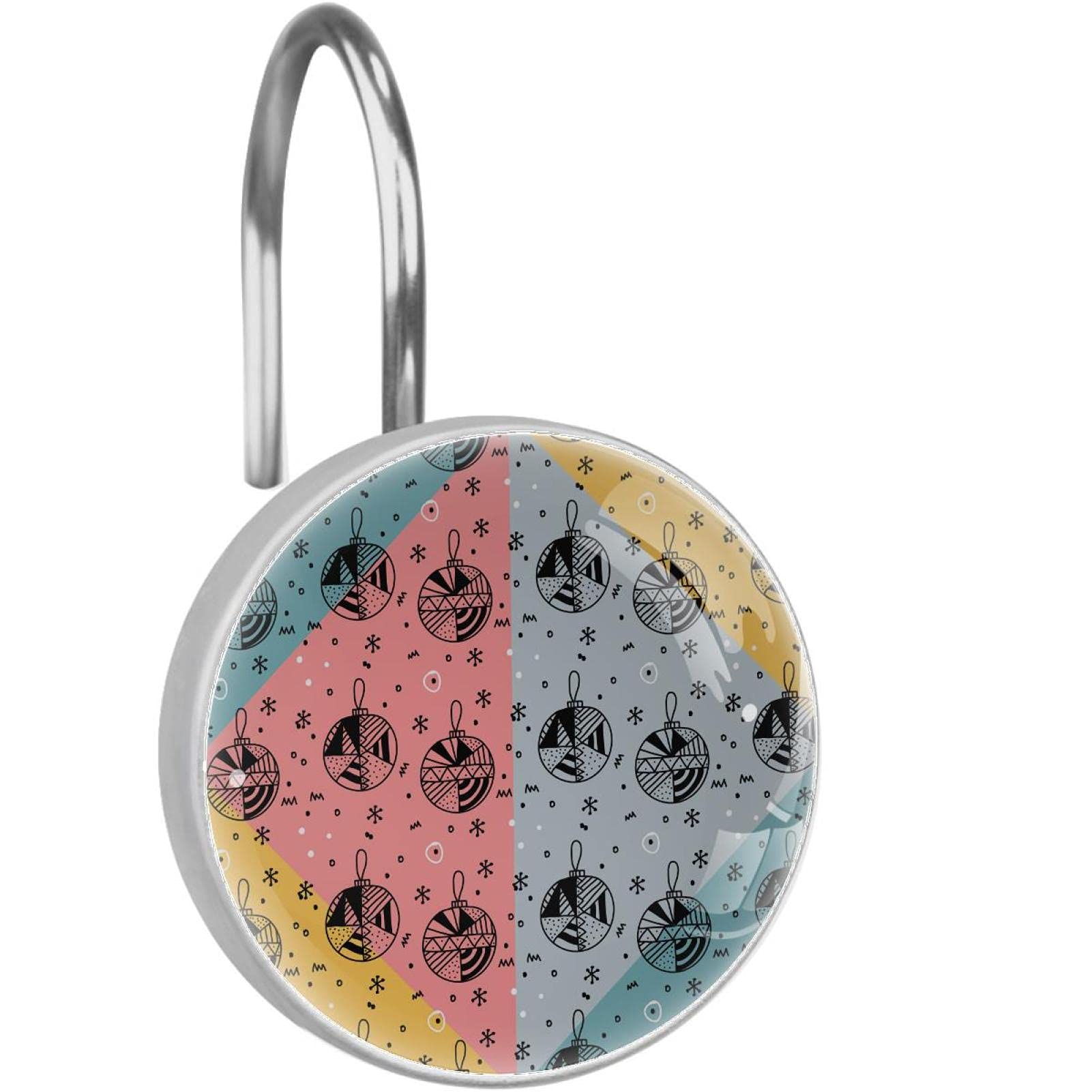 Crochets de rideau de douche inox et accessoires salle de bain Noël