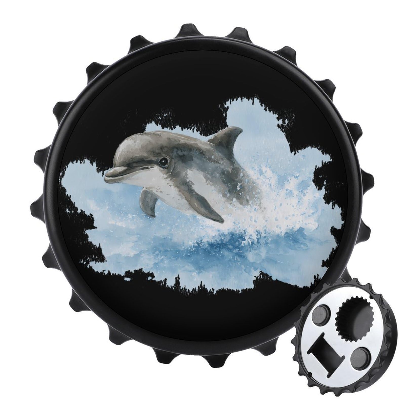 Watercolor Dolphins Magnetic Bottle Opener Refrigerator Magnet Fridge Magnets Kitchen Supplies
