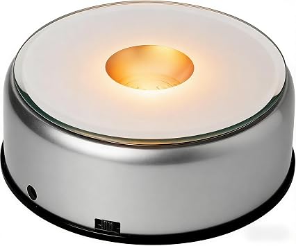 LED Rotating Display Base, Warm Light Display Base for Crystals,Quartz