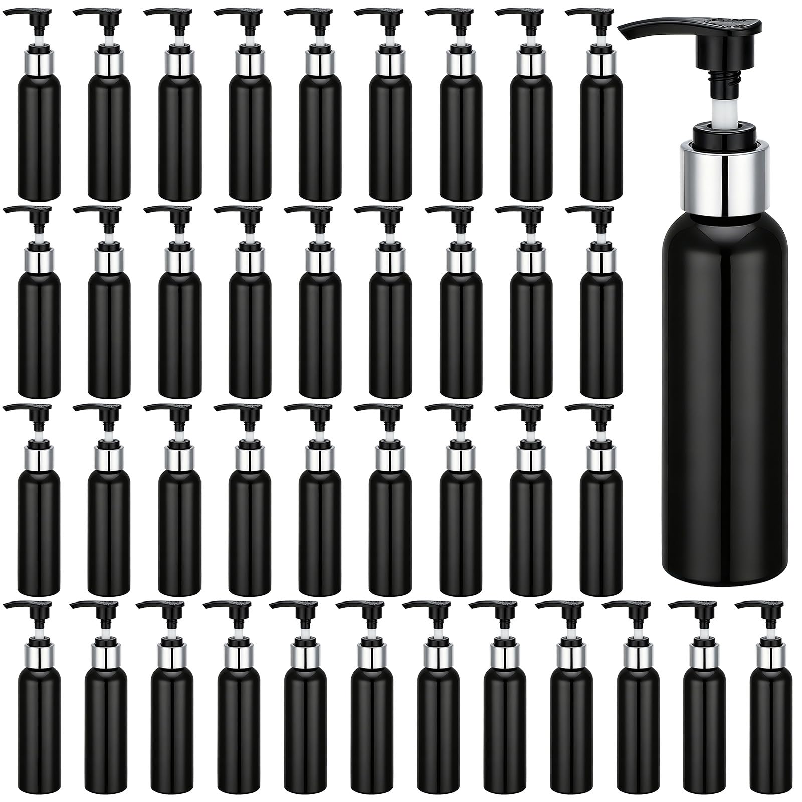 Segbeauty Dispenser di sapone in plastica nera con pompa argentata
