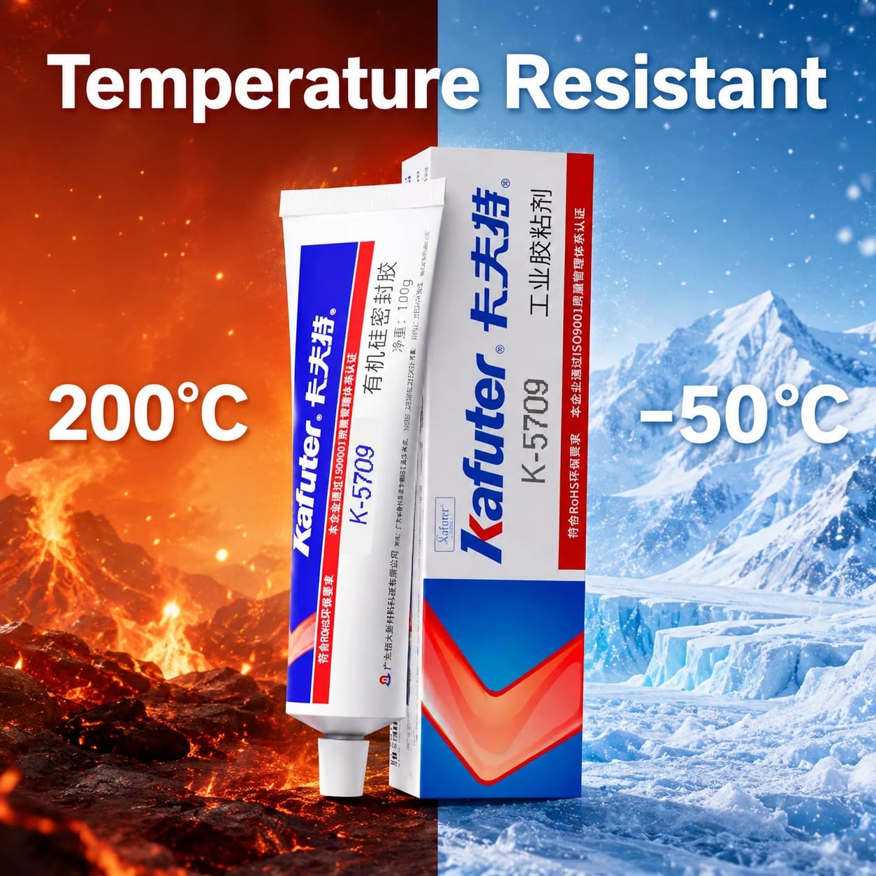 VIDOO Kafuter K-5709 Mastyks Syntetyczny Odporny na Warunki Atmosferyczne, Cement Mocujący Komponenty Metalowe Szkło o Niskiej Twardości - 300ml