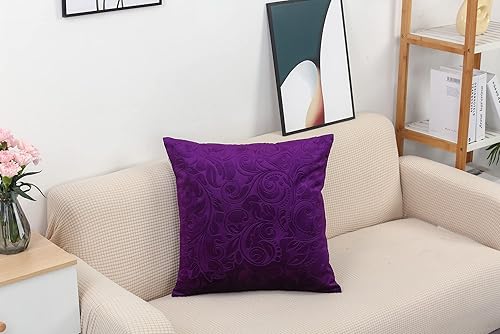 Miniatura 8 de TangDepot Funda de almohada en relieve de terciopelo pesado, tela de terciopelo anaglifo floral de clase, funda de almohada decorativa, funda de
