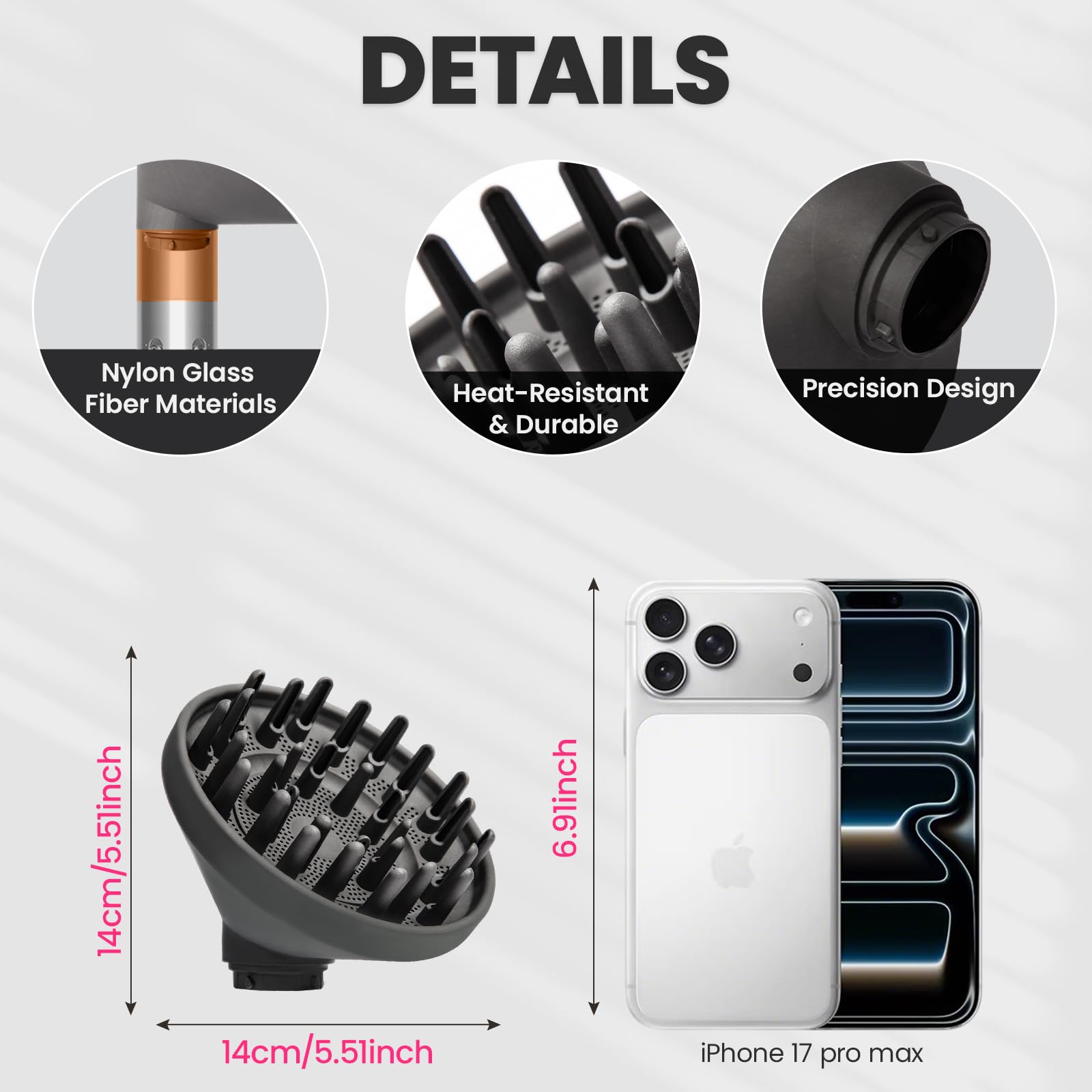 Verbesserter großer Diffusor-Aufsatz für Dyson Airwrap Styler HS01/HS05/HS08