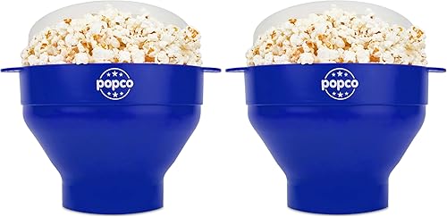 Miniatura 17 de Popco - Palomitas de maíz para microondas de silicona con asas, palomitero de silicona, cuenco plegable y apto para lavavajillas - 15 colores