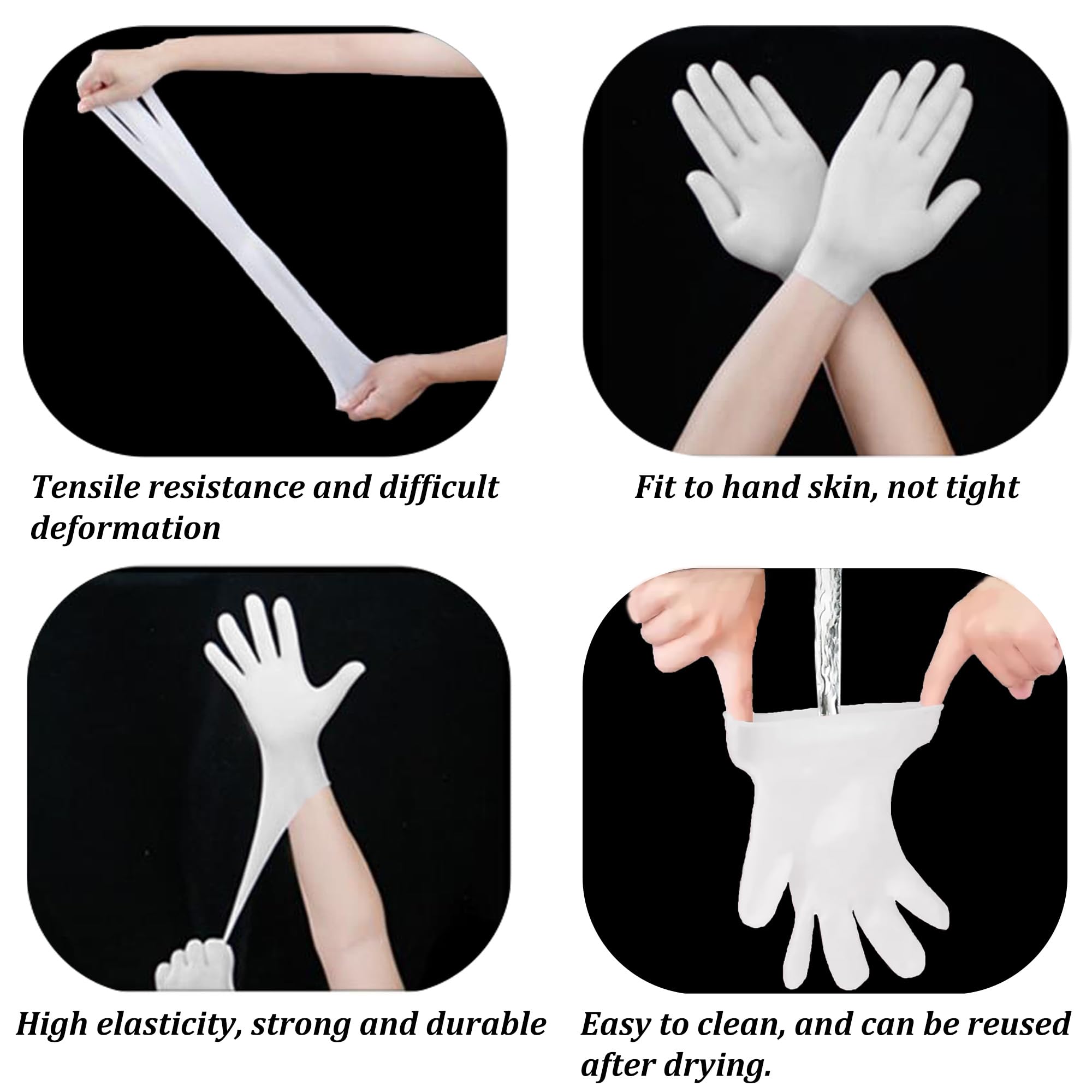 Idratante Silicone Guanti Spa Gel Guanti In Silicone Guanti Da Sonno Riutilizzabile per Femminile Cura delle Mani Riparazione Secco Rifinito Rugoso Morbido Calli (2 paia rosa & bianco)