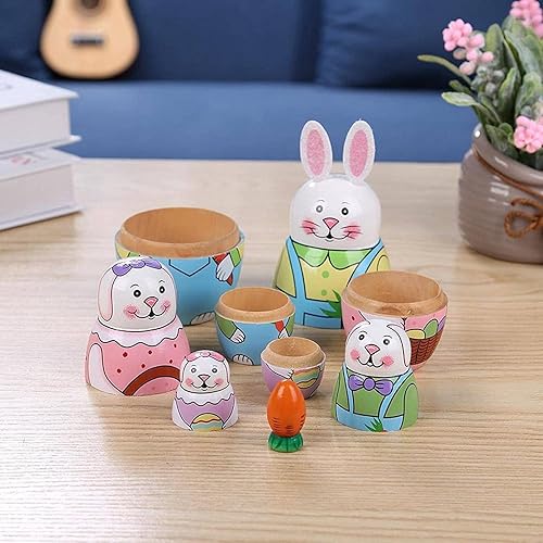 Vista 2 de Matryoshka Dolls,Nesting Dolls,5 Pieces Nesting Dolls Handmade Painted Toy Russian Doll Wood Russian Nesting Matryoshka Dolls Set Gift Nesting Dolls