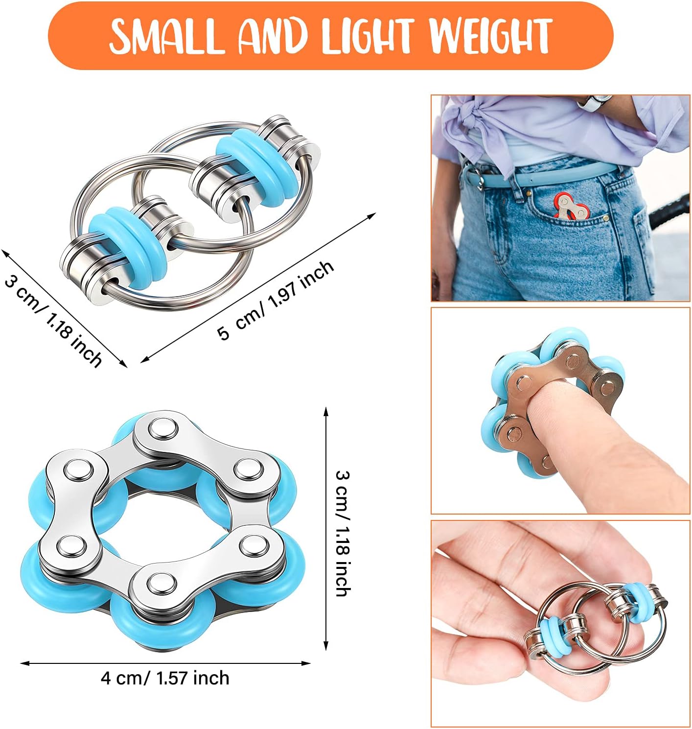 Buy Hicarer 12 Pieces Fidget Toy Pack Flippy Chain Fidget Toy Six