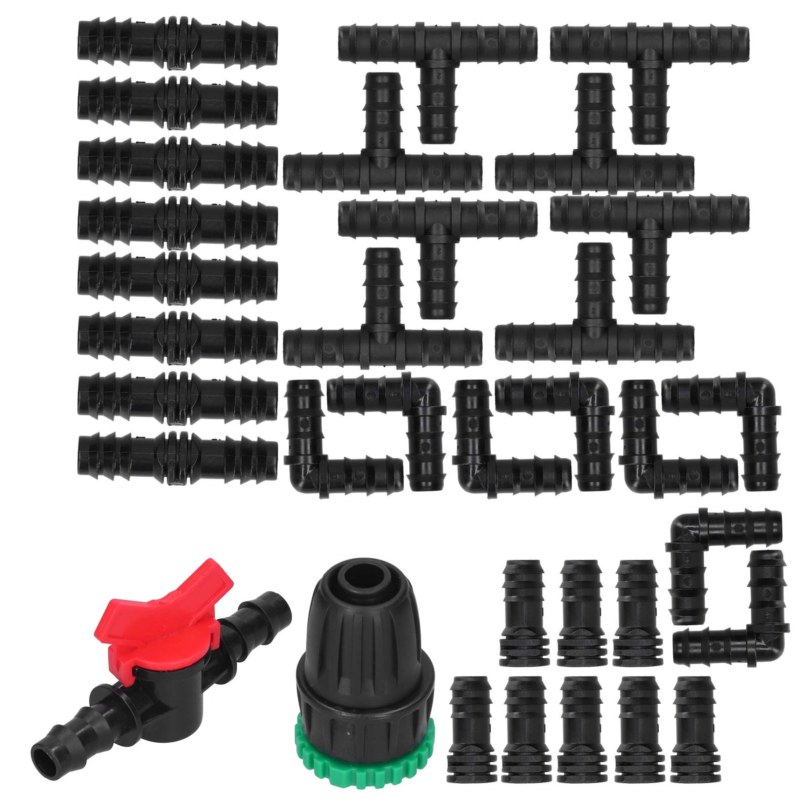 Drip Irrigation Fitting, Easy Install ABS Material Irrigation Tee G1/2 Faucet Adapter Irrigation Adapter, for Greenhouses Roof Cooling Elevated Garden Beds