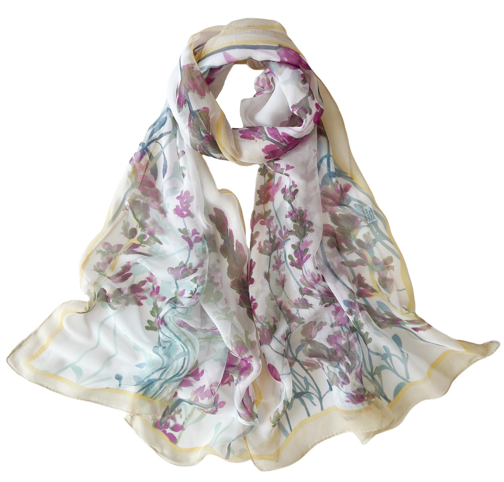 MINIDORA Lightweight Scarves for Women Elegant Floral Pattern Scarf Shawls Sunscreen Head Shawls