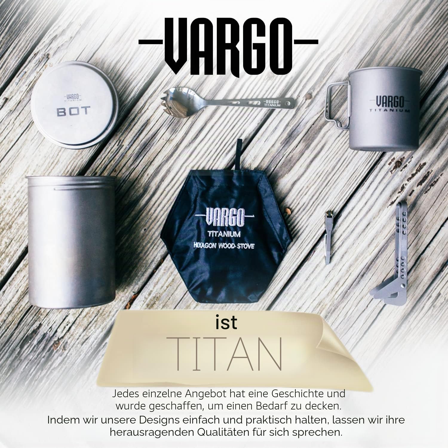 Vargo Unisex Vr466 Feste Klinge Jagdmesser Jagd Camping Outdoor, Mehrfarbig, 1 Stück (1er Pack) EU