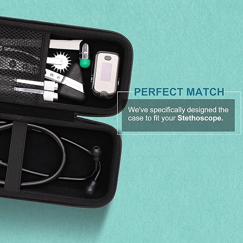 Miniatura 2 de LTGEM - Estuche para estetoscopio y accesorios de acero inoxidable para enfermería y equipo médico 3M Littmann Cardiology III, II, IV,3M Littmann