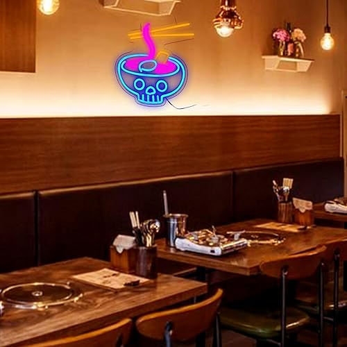 Miniatura 2 de Letrero de neón de ramen, luz de neón LED para decoración de pared de restaurante japonés, luz de neón LED regulable para bar, restaurante, música,