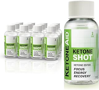 KetoneAid Ketone Shot | Ketone Ester Energy | No Sugar, No Caffeine (12 Count)