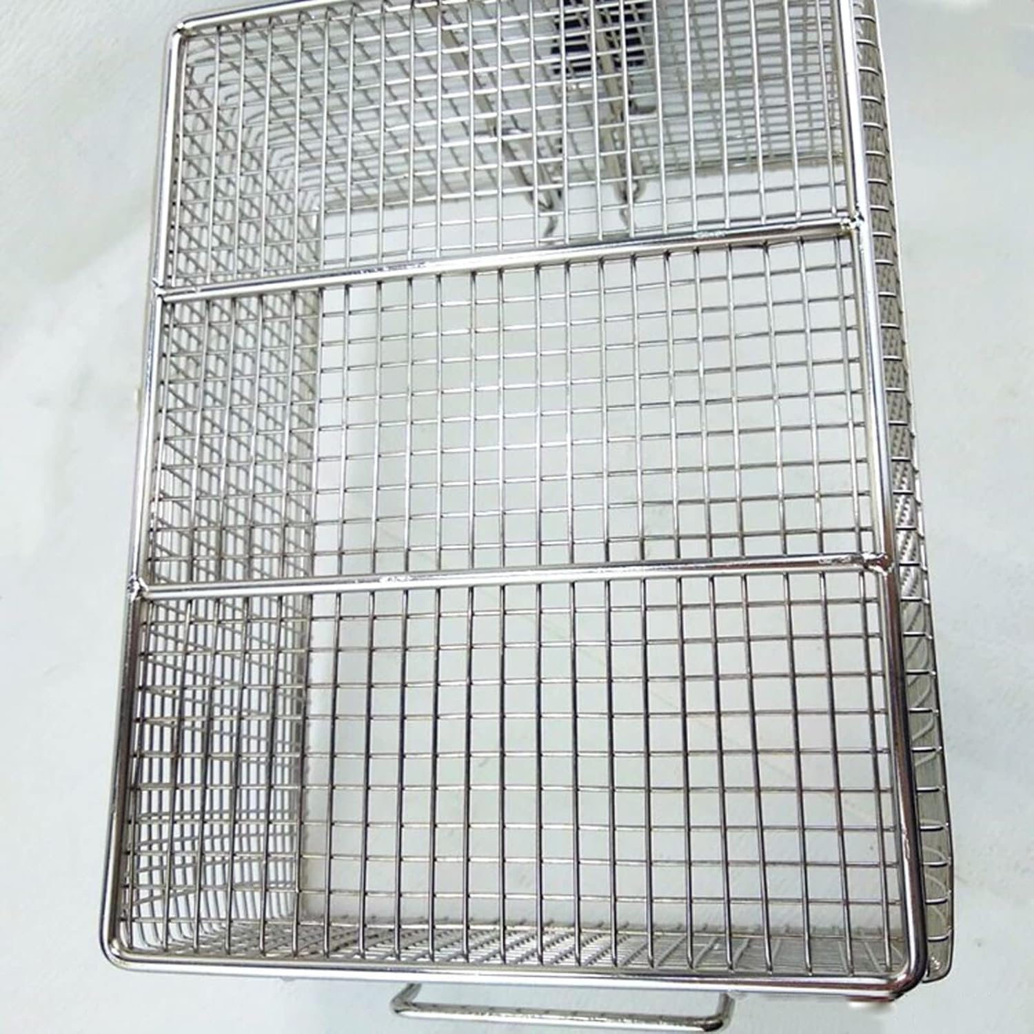 Cesta cuadrada de acero inoxidable de grado comercial, 28 x 20 x 15 cm, herramienta de cocina para restaurantes, ideal para freír, freír y drenar aceite en cocinas profesionales