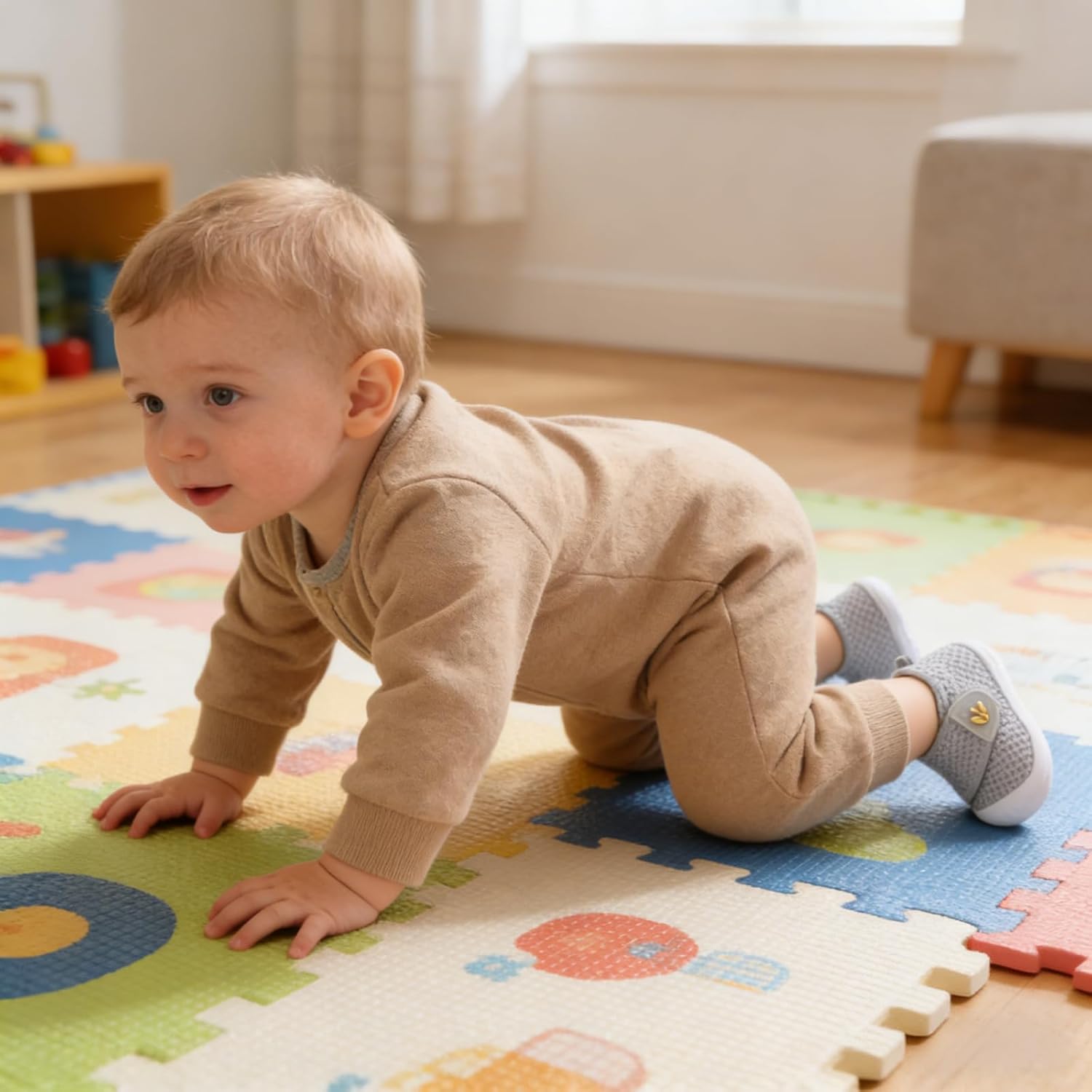 FEETCITY Baby First Walking Shoes Wide Baby Shoes Infant Sneakers Newborn Crib Shoe Barefoot Lightweight Slip On Shoe - Image 2