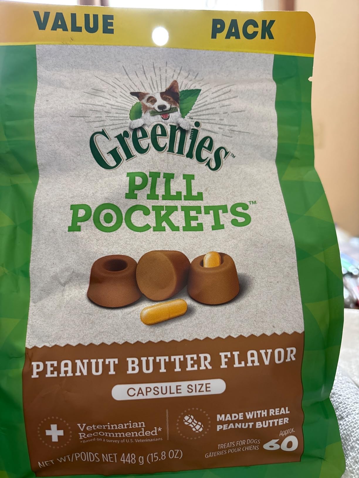 Greenies Pill Pockets for Dogs Large Size, Soft Dog Treats, with Real Peanut Butter, 15.8 oz. Pouch (60 Treats) photo review