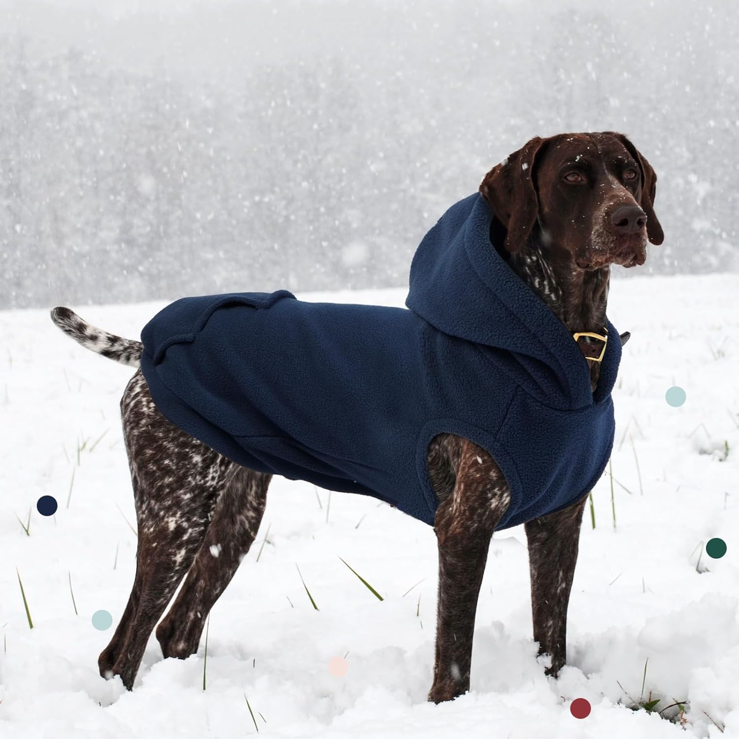 IECOii Dog Sweatshirt for Large Dogs, Hooded Fleece Vest with Leash Hole, XXXL Dogs Sweater for Giant Breed,Warm Polar Fleece Large Dog Hoodie for Fall Winter,Labrador,Doberman, Blue, 3XL - Image 8